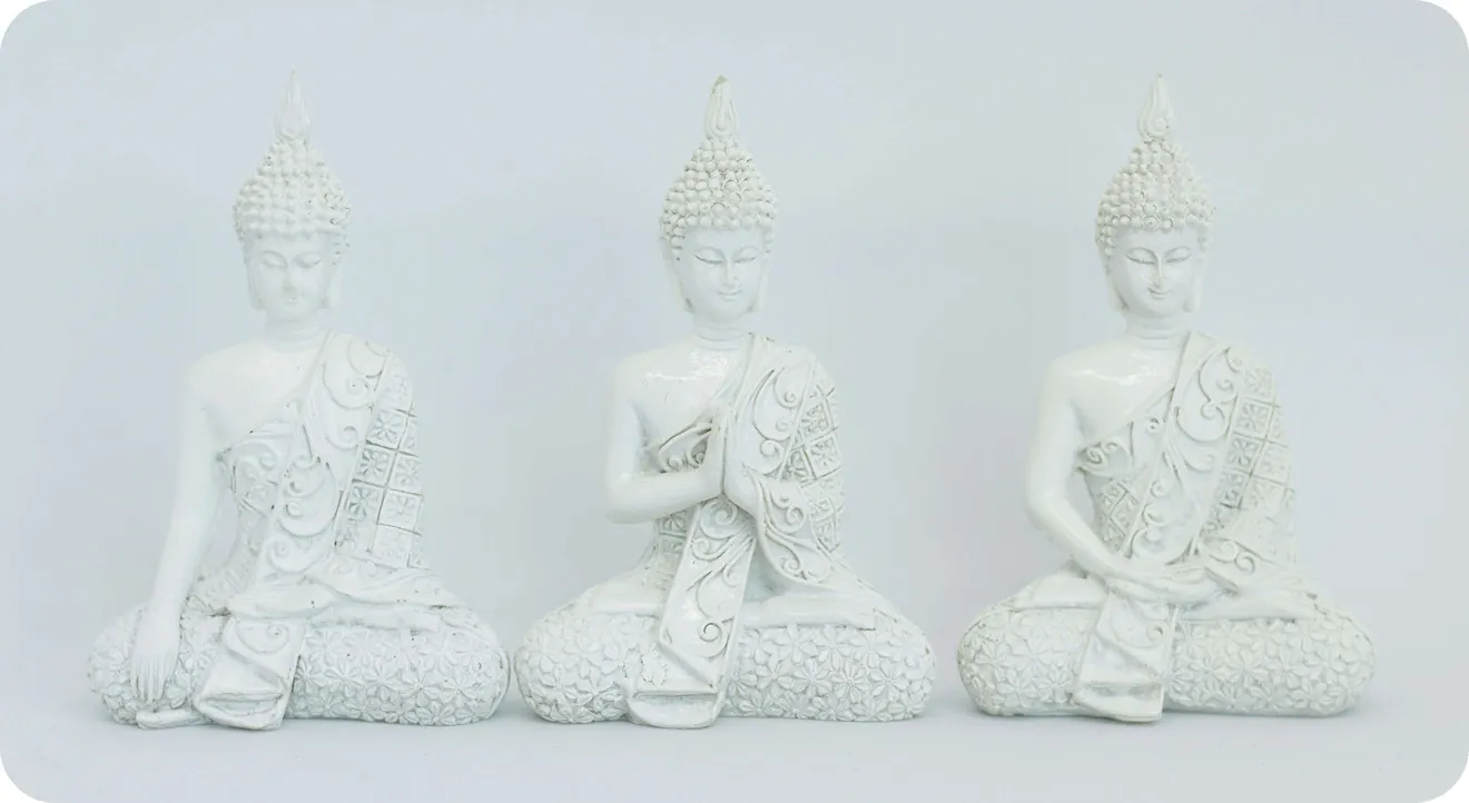 Three Buddha statues